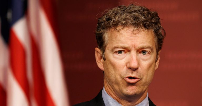 Sen. Rand Paul, R-Ky., responds to a question during his public address at the John F. Kennedy Jr. Forum Institute of Politics at the Harvard Kennedy School, Friday April 25, 2014, in Cambridge, Mass. (AP Photo/Stephan Savoia)