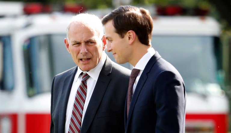 White House chief of staff John Kelly issued a memo earlier this month recommending that the White House move away from granting interim security clearances to staffers whose background checks have not reached completion. Jared Kushner is one of several aides in the West Wing who are currently operating on a temporary clearance. (AP Photo/Alex Brandon)
