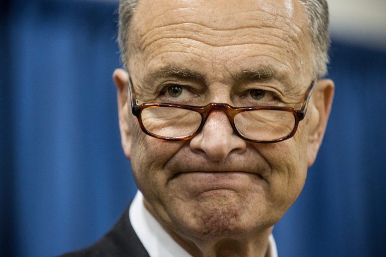 Sen. Chuck Schumer, D-N.Y.,Â says Democrats will dig unless all three of their demands -- trade enforcement language, African Growth, and TAA -- are included.Â (Getty Image)