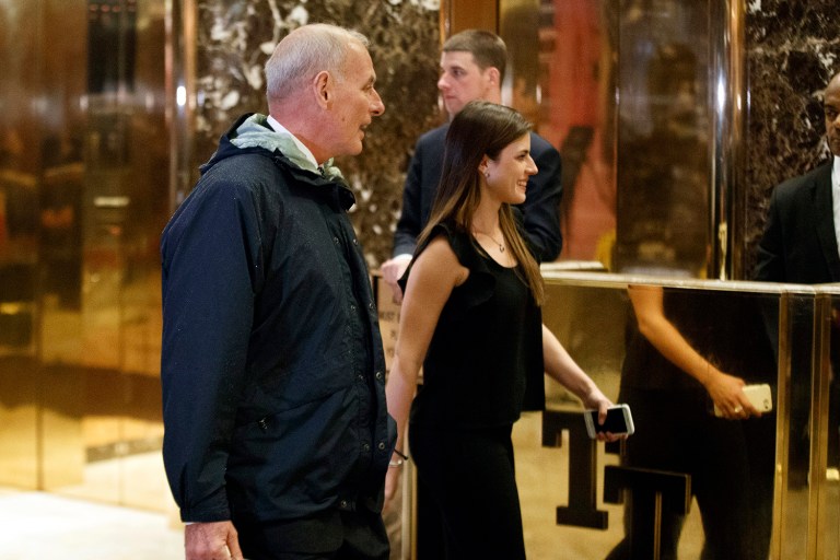 Members of the House Freedom Caucus have warm words for retired Marine general John Kelly. (AP Photo/Evan Vucci)