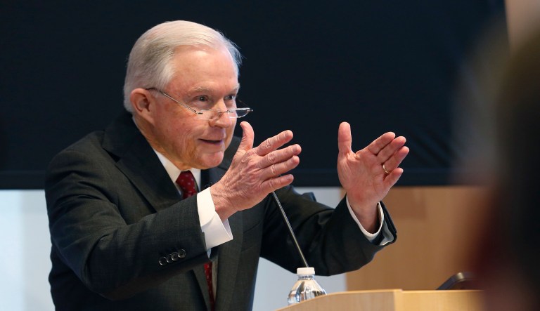 On Friday, Attorney General Jeff Sessions criticized chain migration, which allows U.S. citizens and legal permanent residents to petition the government to allow their close relatives to enter the country, as well as the diversity visa lottery system. (AP Photo/Steve Helber)