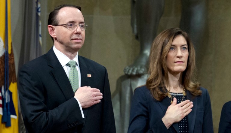 Associate Attorney General Rachel Brand is next in command after Deputy Attorney General Rod Rosenstein, who is overseeing the ongoing investigation into whether the Trump campaign colluded with Russia during the 2016 election. (AP Photo/Jose Luis Magana)