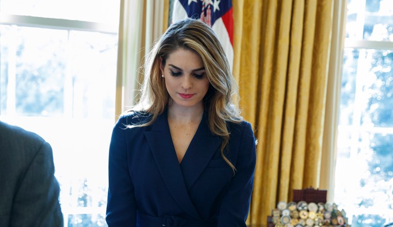 Hope Hicks doesn't share the media's burning, relentless hatred for Trump, but that doesn't make her weak. It made her an excellent White House aide and, by all accounts, an important confidante to the president. (AP Photo/Evan Vucci)
