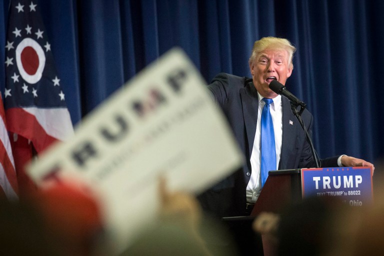 Trump hasn't named a running mate, despite conducting a relatively-public search. (AP Photo/John Minchillo)