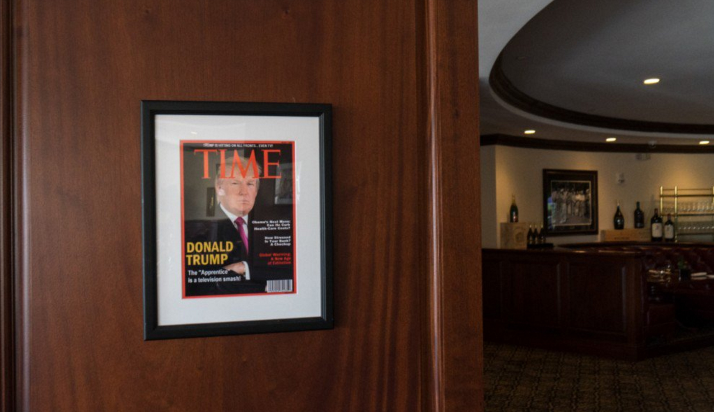 Trump golf resorts display fake Time magazine with him on the cover