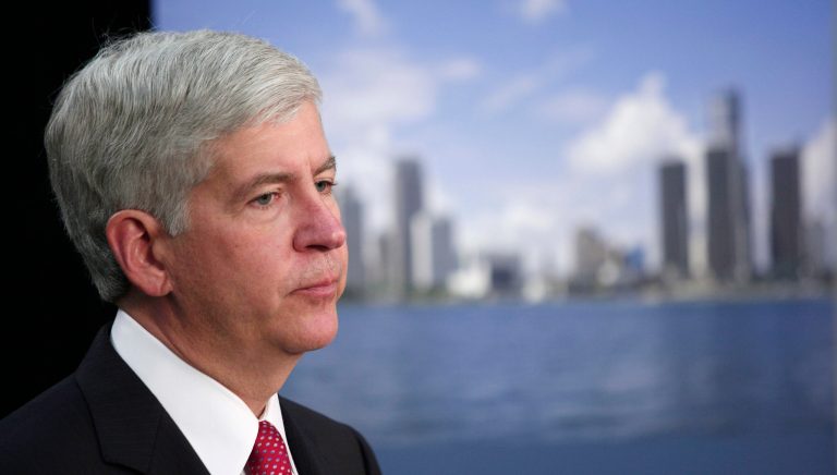 Michigan Gov. Rick Snyder has signed laws to block welfare recipients from withdrawing their taxpayer-provided cash from ATMs in liquor stores, horse tracks and strip clubs. (Photo by Bill Pugliano/Getty Images)