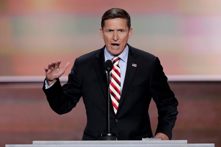Flynn hid the fact that he had taken trips to Moscow that were funded by a Russian government-backed media outlet, according to the top Democrat on the Oversight and Government Reform Committee. (AP Photo/J. Scott Applewhite)