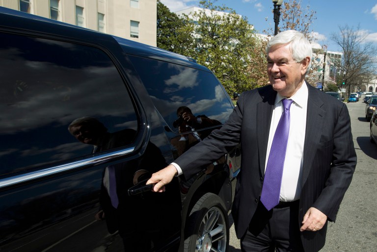 In the same hour Trump embraced a harsher tone on Clinton, Newt Gingrich appears to have followed suit. ( AP Photo/Jose Luis Magana)