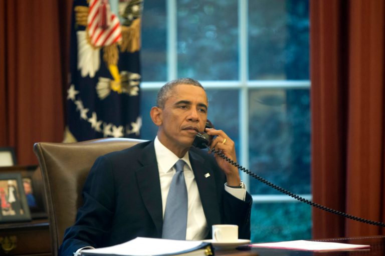President Obama made calls to members of each military branch around the country before Christmas Eve dinner, according to a White House press pool report. (AP Photo/Charles Dharapak)