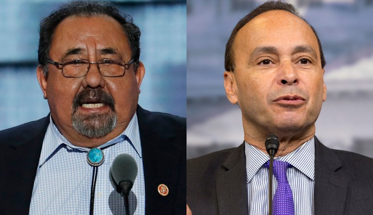 Reports from the scene indicated Grijalva, D-Ariz., and Gutierrez, D-Ill., were among multiple lawmakers who joined a crowd sitting in the street outside the building. (AP Photo/Jacquelyn Martin)