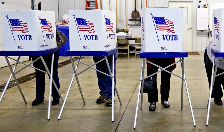 The power to fill the vacancy on the Supreme Court was a major factor in 21 percent of voters' decisions on Election Day, and a majority of those voters, 57 percent to 40 percent, pulled the lever for Trump, according to an ABC News exit poll. (Nicki Kohl/Telegraph Herald via AP)