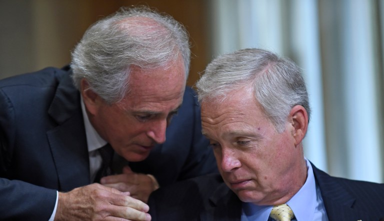 After President Trump issued his Friday ultimatum on the Iran nuclear deal, senators like Bob Corker, R-Tenn., (pictured left) and Ron Johnson, R-Wis., (pictured right) are now under more pressure to negotiate a bill that will improve the pact. (AP Photo/Susan Walsh)