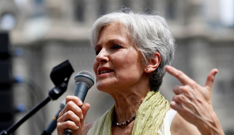 Jill Stein attended a 2015 dinner in Moscow hosted by RT, where she sat alongside Russian President Vladimir Putin and Trump's former national security adviser Michael Flynn. (AP Photo/Alex Brandon, File)