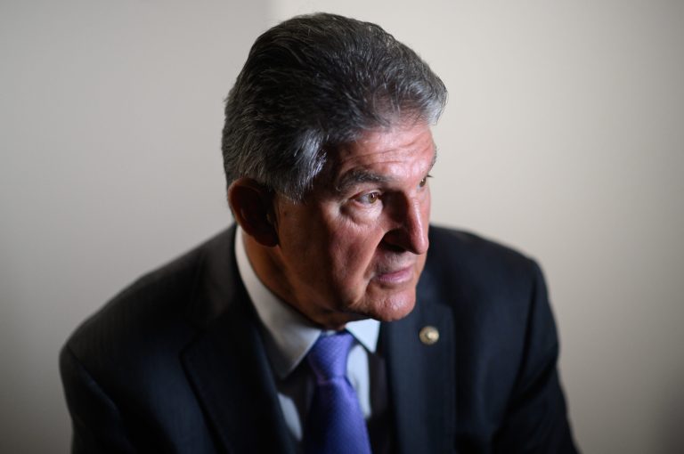 Senator Joe Manchin is photographed prior to attending a roundtable discussion at the Morgantown Area Economic Partnership on June 22. 