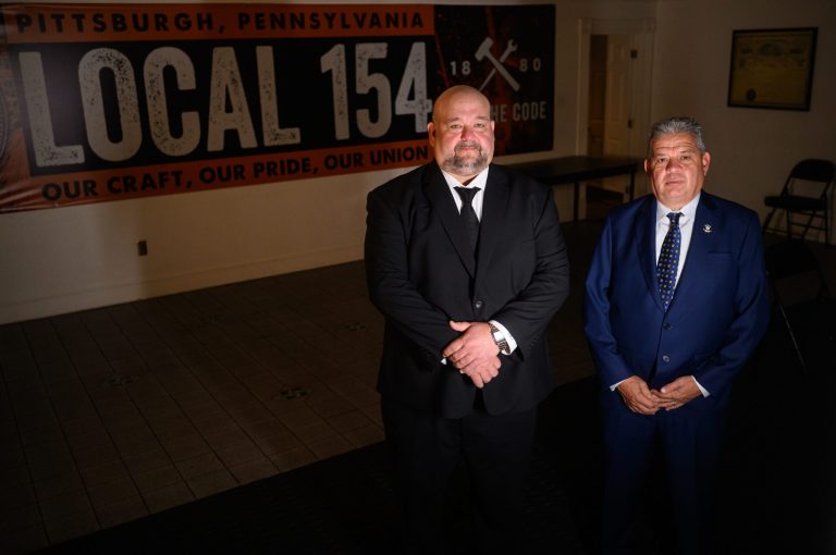 Boilermakers Local 154 Business Agent Shawn Steffee, left, and Business Manager John Hughes, right.