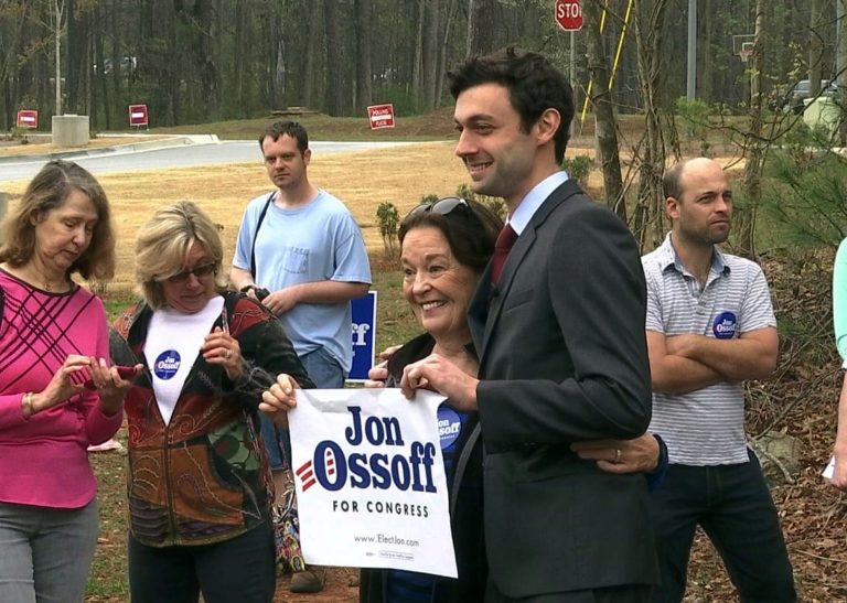 Democrat Jon Ossoff is on track to finish first, though short of the 50 percent threshold required to avoid a runoff. (AP)