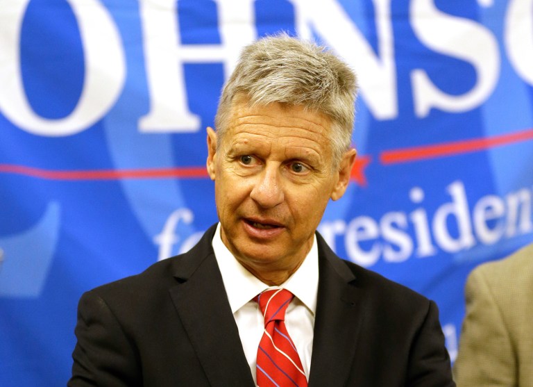 Libertarian presidential candidate Gary Johnson promised that he would not use marijuana if he's elected president. (AP Photo/John Raoux)