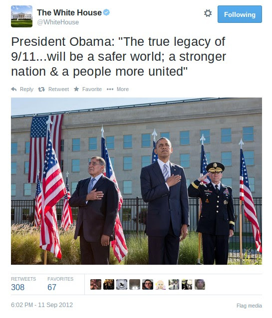 White House Tweet During Benghazi Attack: ‘True Legacy of 9/11…Will Be a Safer World’
