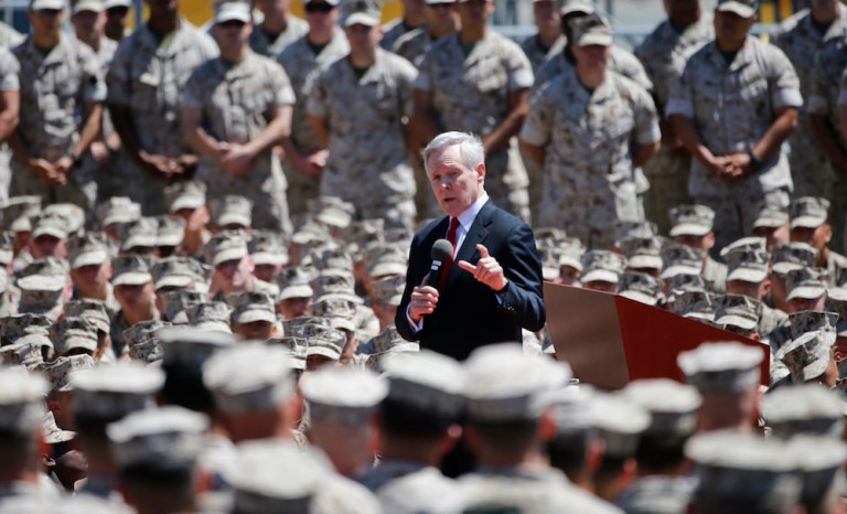 Mabus acknowledged that the Pentagon's new policy on transgender troops is not yet complete. (AP Photo/Lenny Ignelzi)