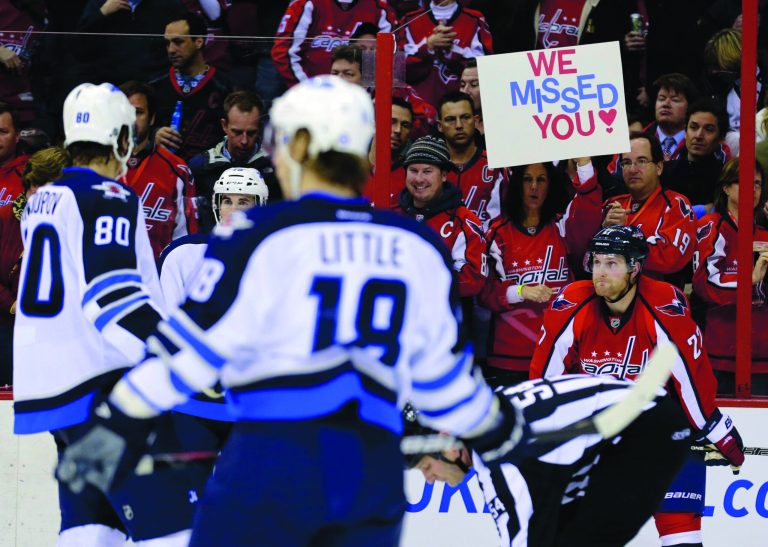 Alex Brandon/AP
Fans reportedly had trouble getting into Verizon Center on Tuesday, then were quiet most of the night as the Washington Capitals lost to the Winnipeg Jets.