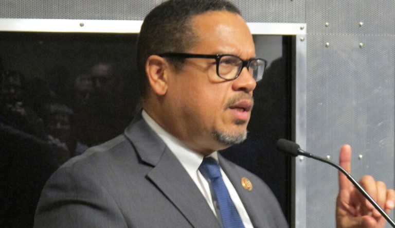 On Friday, a group of Democrats led by Reps. Keith Ellison of Minnesota (pictured above), Mark Takano of California, and Bobby Scott of Virginia announced they would hold a forum Thursday with liberal activists about the new policy on tipping from the Labor Department. (AP Photo/Wilson Ring)