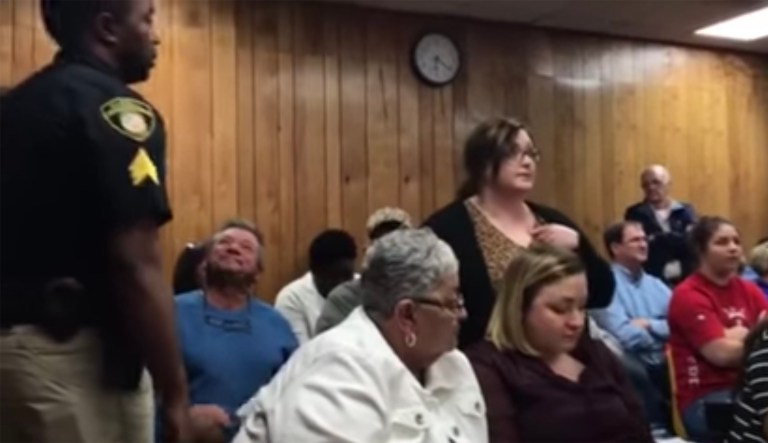 Deyshia Hargrave was ordered out of the meeting while actively engaged in dialogue with the board. (Image courtesy screenshot)