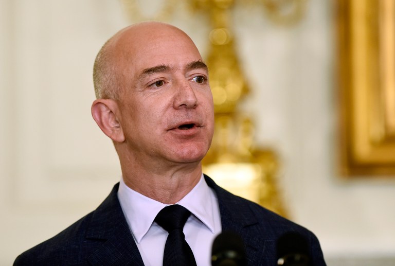 Jeff Bezos, the founder and CEO of Amazon.com, avoided any talk of President-elect Trump while attending an awards ceremony Thursday night in Washington, D.C. (AP Photo/Susan Walsh, File)