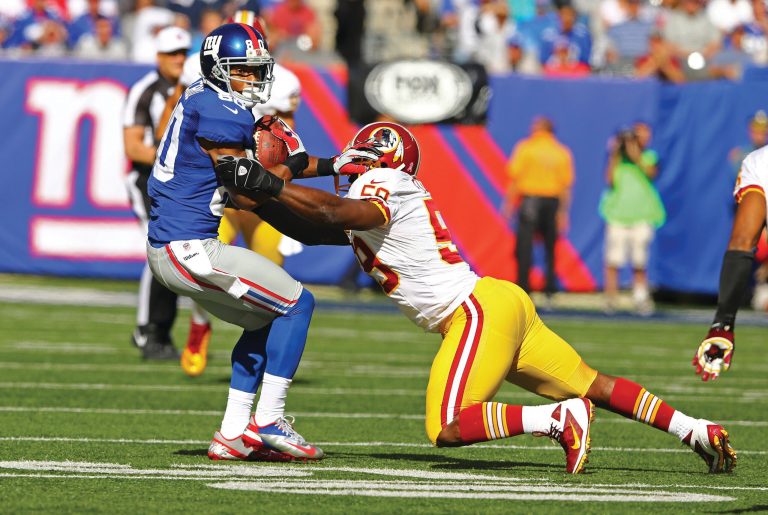 Al Bello/Getty Images
Redskins linebacker London Fletcher's streak of playing 231 consecutive games could be in jeopardy because of balance issues and a strain right hamstring.