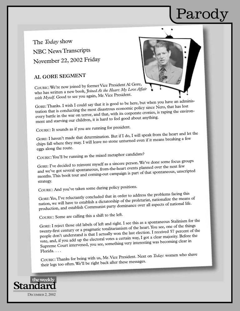 Former vice president Al Gore goes on the “Today” show.