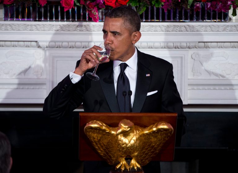 Democrats prefer white wine, according to a Morning Consult poll. (AP Photo/ Evan Vucci)