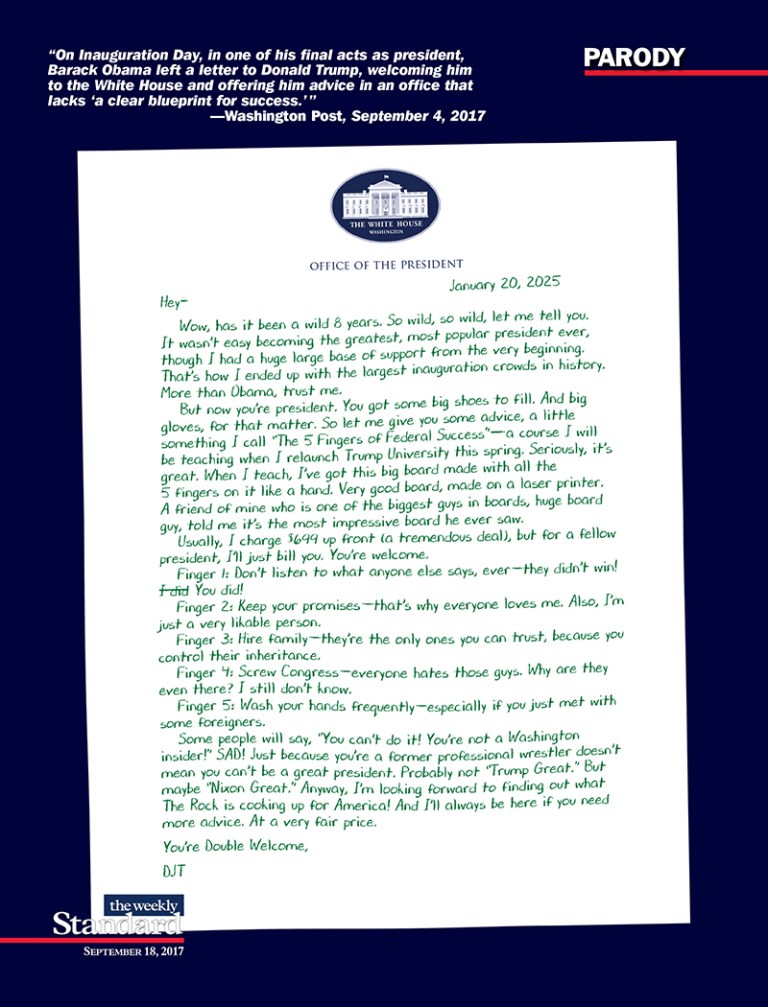 President Trump Leaves a Letter for His Successor