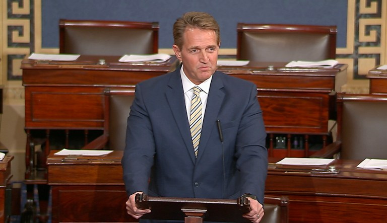 Sen. Jeff Flake, R-Ariz., called President Trump's repeated attacks on the media 