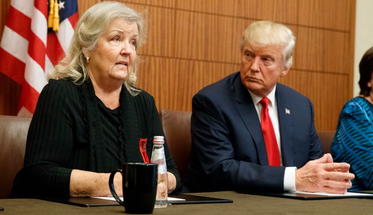 Broaddrick appeared on a panel with other Bill Clinton accusers before the second presidential debate between President Trump and Hillary Clinton in October 2016. (AP Photo/ Evan Vucci)