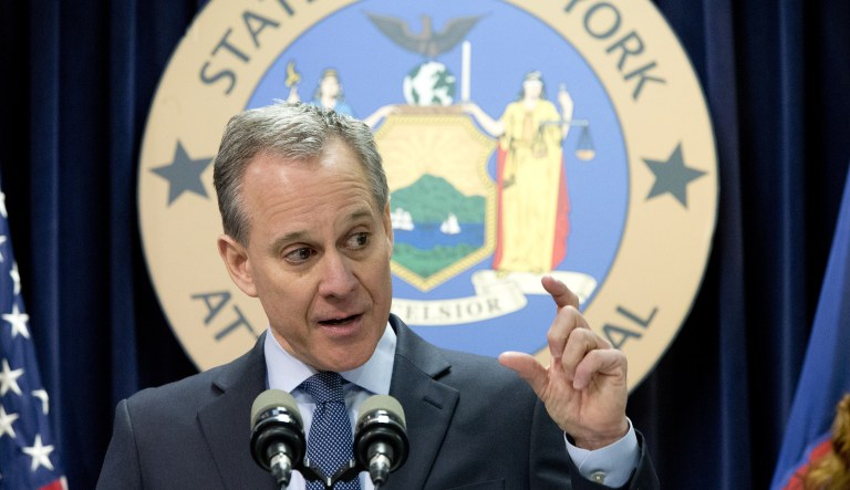 Attorneys general Eric Schneiderman of New York (pictured above) and George Jepsen of Connecticut have sued the Environmental Protection Agency to force the agency to stop ozone pollution from coming into their respective states. (AP Photo/Mary Altaffer)