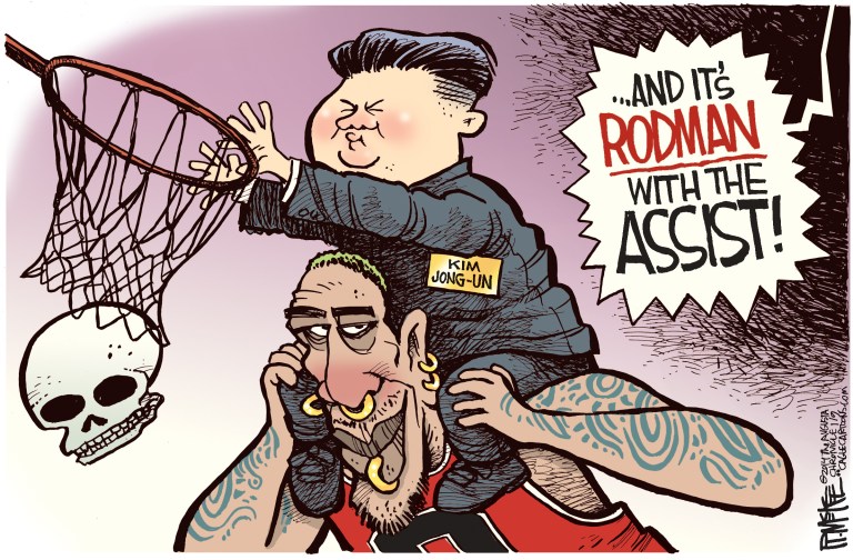 Editorial cartoon: Dennis Rodman’s assist