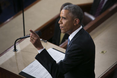 President Barack Obama gives his State of the Union address before a joint session of Congress on Capitol Hill in Washington, Tuesday, Jan. 20, 2015. Washington Examiner/Graeme Jennings