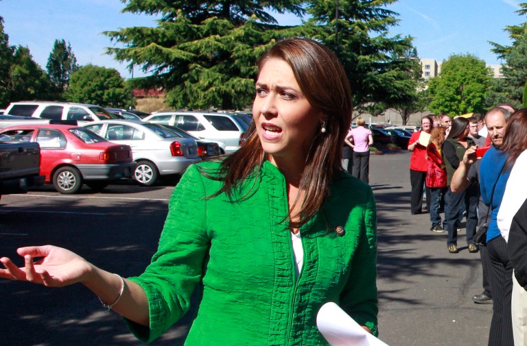 Rep. Herrera Beutler, R-Wash., becomes the ninth member of Congress to back Marco Rubio in November. (AP Photo/Rick Bowmer)