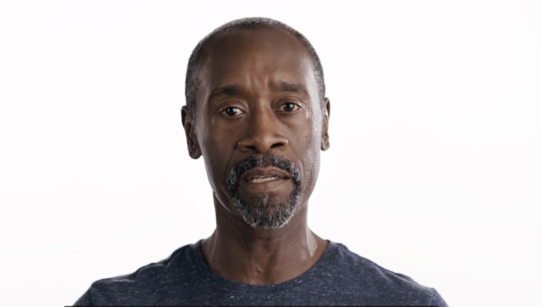 Maybe actor Don Cheadle is referring to Hillary Clinton when he says the celebrities came together to keep people from voting for 