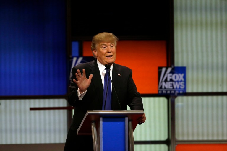 Donald Trump's one-sided feud with Kelly (she rarely responds) dates back to August 2015, when the evening news anchor asked the Republican candidate a series of questions at the first GOP primary debate about sexist remarks that he had made in the past. (AP Photo/Carlos Osorio)