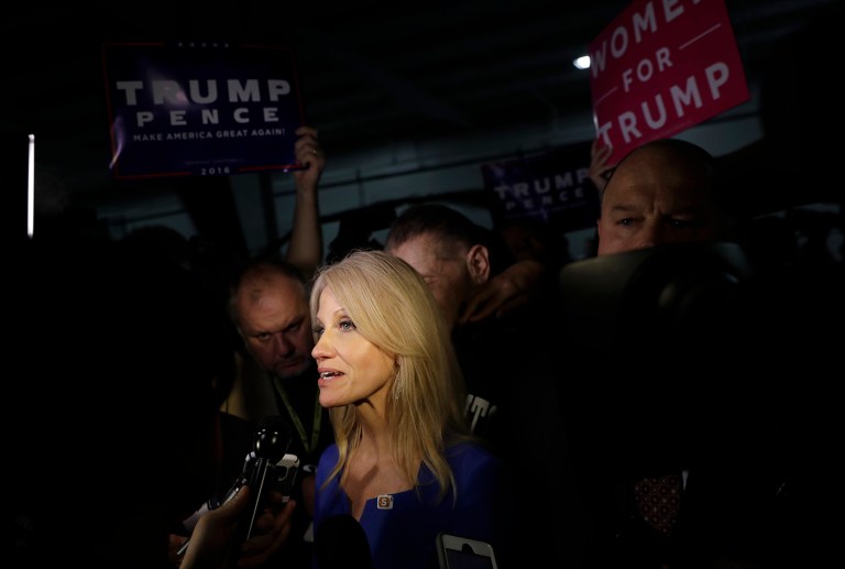 Kellyanne Conway said Trump's message resonated with voters who felt left behind by the political elites. (AP Photo/Patrick Semansky)