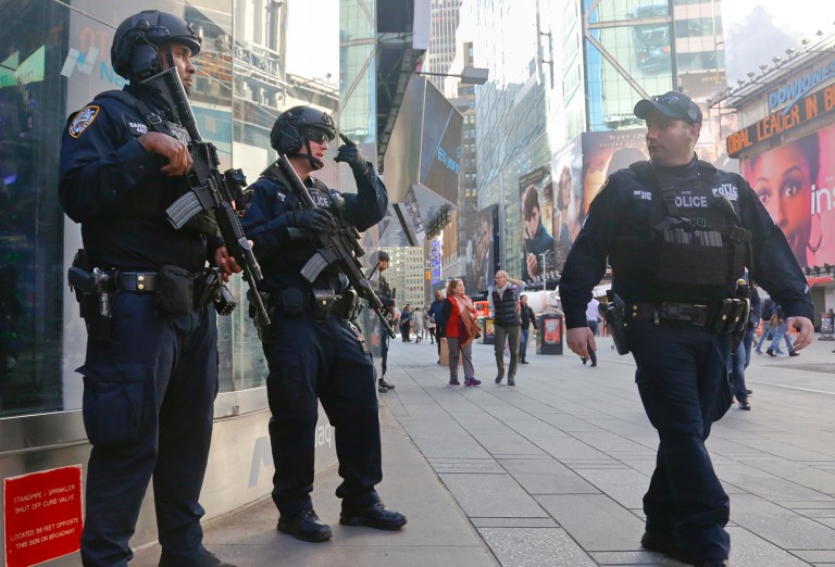 The FBI has issued a warning Friday to U.S. law enforcement authorities to be on high alert as Islamic State supporters have been calling for attacks on churches and holiday gathering sites. (AP Photo/Bebeto Matthews)