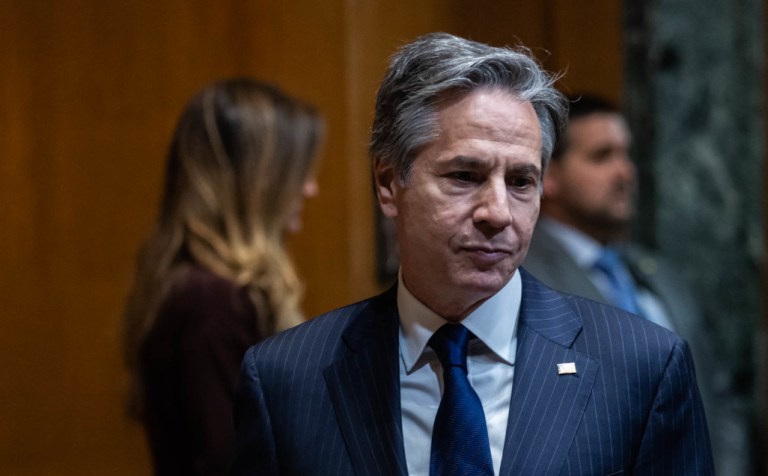 Secretary of State Antony Blinken appears on Capitol Hill in Washington, D.C.