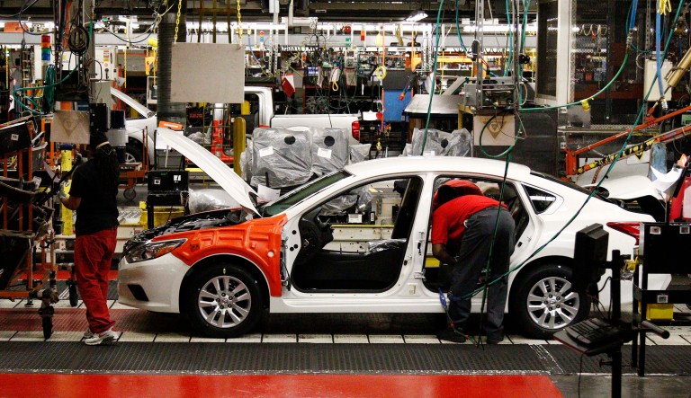 Workers at the Nissan plant in Canton, Miss., are set to vote on unionization this week, beginning Aug. 3. (AP Photo/Rogelio V. Solis)