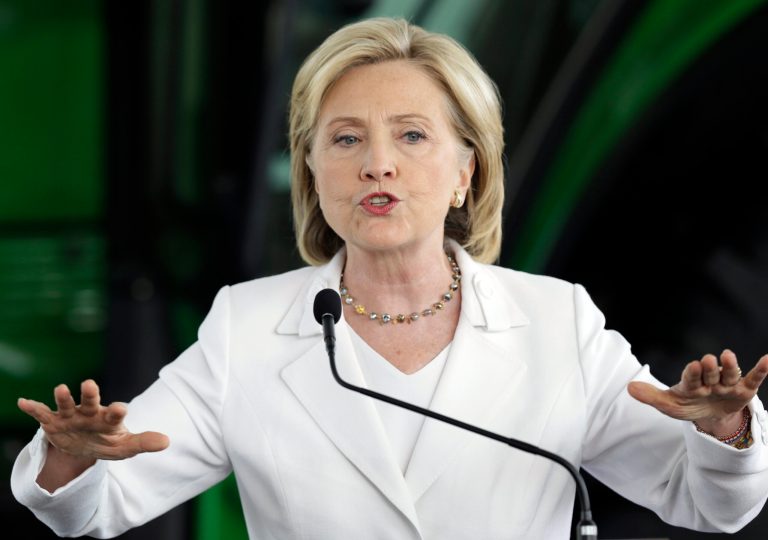 Hillary Clinton on Friday doubled down on her defense of the private email server she used to shield her government communications while secretary of state. (AP Photo)