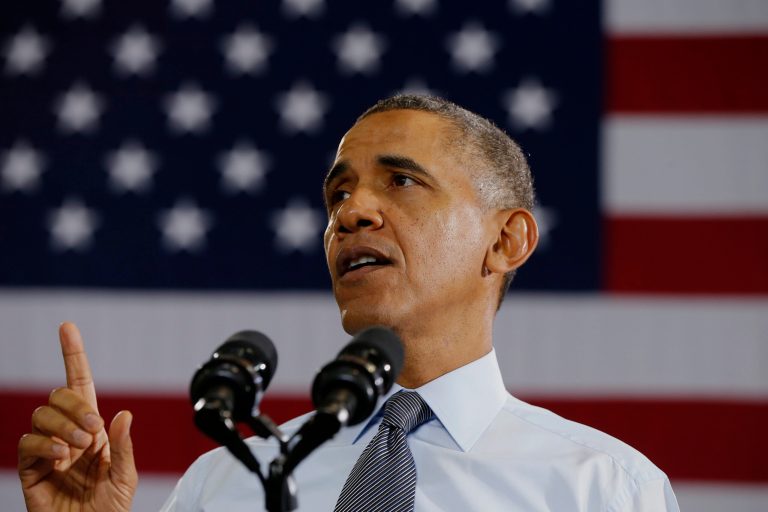 President Obama speaks about raising the minimum wage during a visit to a Costco store on Wednesday. (AP Photo/Charles Dharapak)