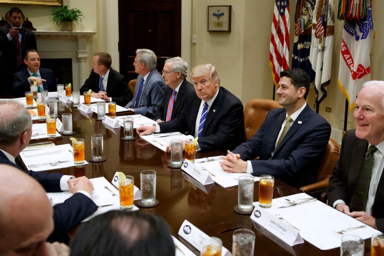 How can one campaign for office in today's America without someone to blame? (AP Photo/Evan Vucci)