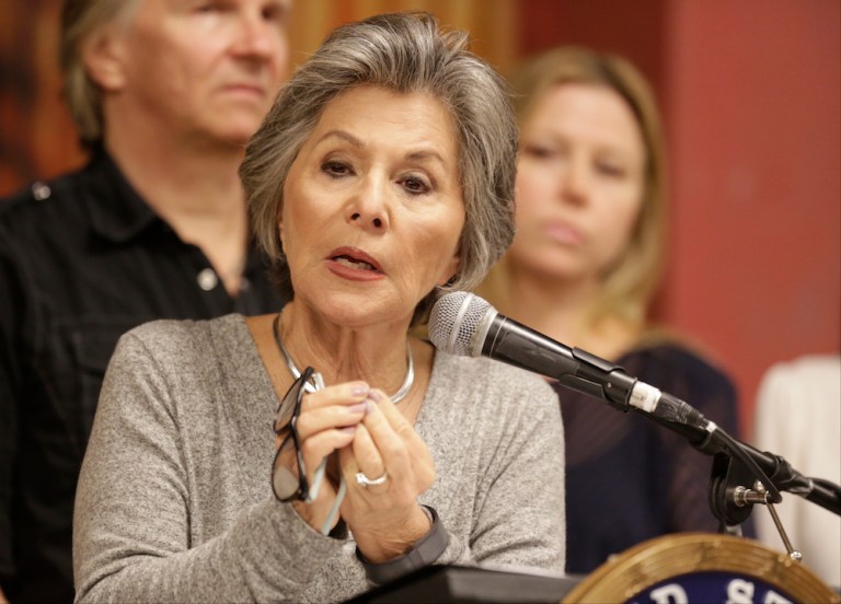 "Well, wait a minute, where are they learning how to block appointments to the Supreme Court?" Boxer said. (AP Photo/Damian Dovarganes)