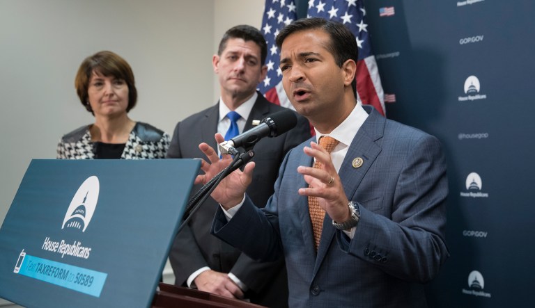Last week, the Congressional Hispanic Caucus balked at the idea of inviting Rep. Carlos Curbelo, R-Fla, (pictured above, speaking) to join their group. The caucus tabled the vote, deciding to ask the House Administration Committee for clarification about their bylaws. (AP Photo/J. Scott Applewhite)