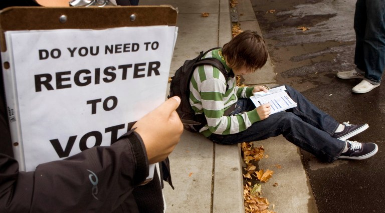From the cross-tabulations, the outline of a pattern emerges: younger Beltway insiders, even though they tend to associate with one party or the other, feel less attached to it. (AP Photo/Don Ryan)