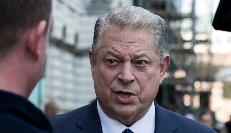 Former U.S. Vice President Al Gore took aim at President Trump on Twitter for not highlighting the clean energy industry in his State of the Union address Tuesday night. (Photo by Grant Pollard/Invision/AP)